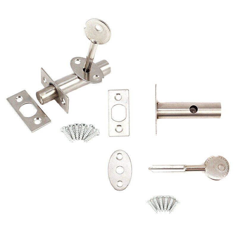 2Set Stainless Steel Security Door Bolts with Fitting Star Key Secure Strong Dead Lock LB88