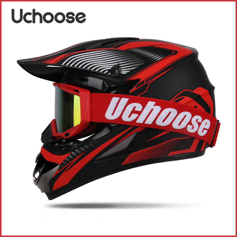 Goggle UCHOOSE Motorcycle Helmet Motocross Off Road Helm Children Off-road Casque Capacete De Motocicleta