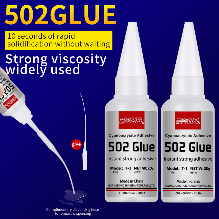 LOOLIFL 1-5pcs 502 superslank, onmiddellijk droogdroog cyanoakrylaat, leer, rubber, hout, metaal, sterk gebonden vloeibare lijm gereedschap