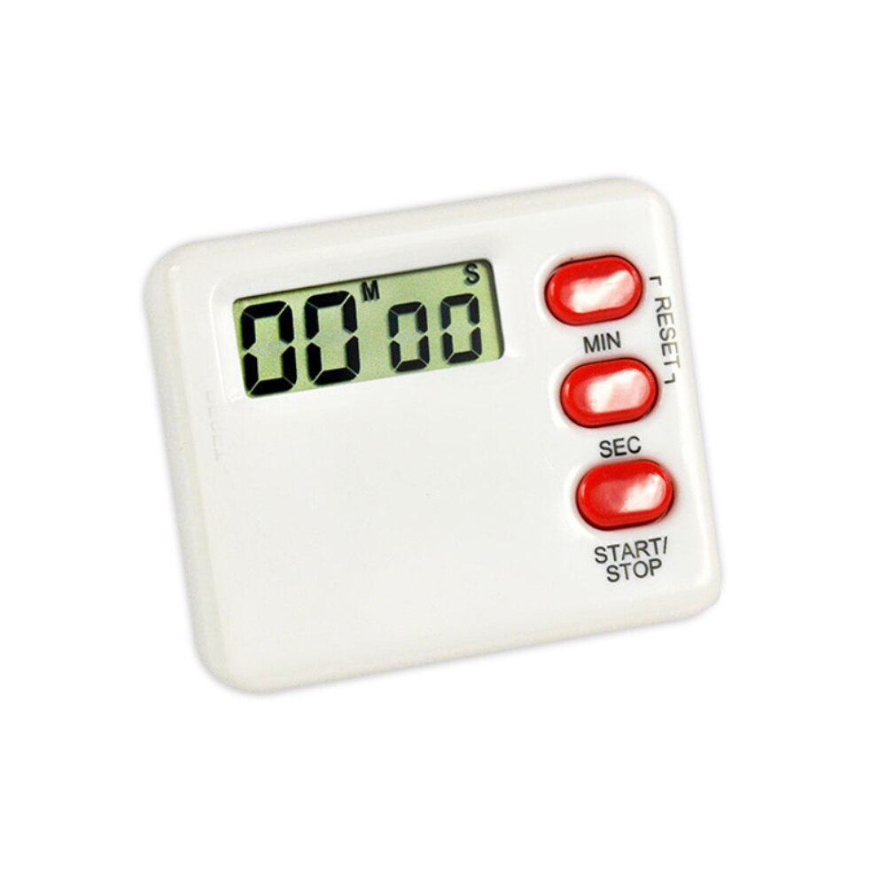Magnetisk bred lcd digital køkkenur med stærk alarm digital påmindelse om tilberedningstid optælling af polstringsur i 24 timer: Hvid