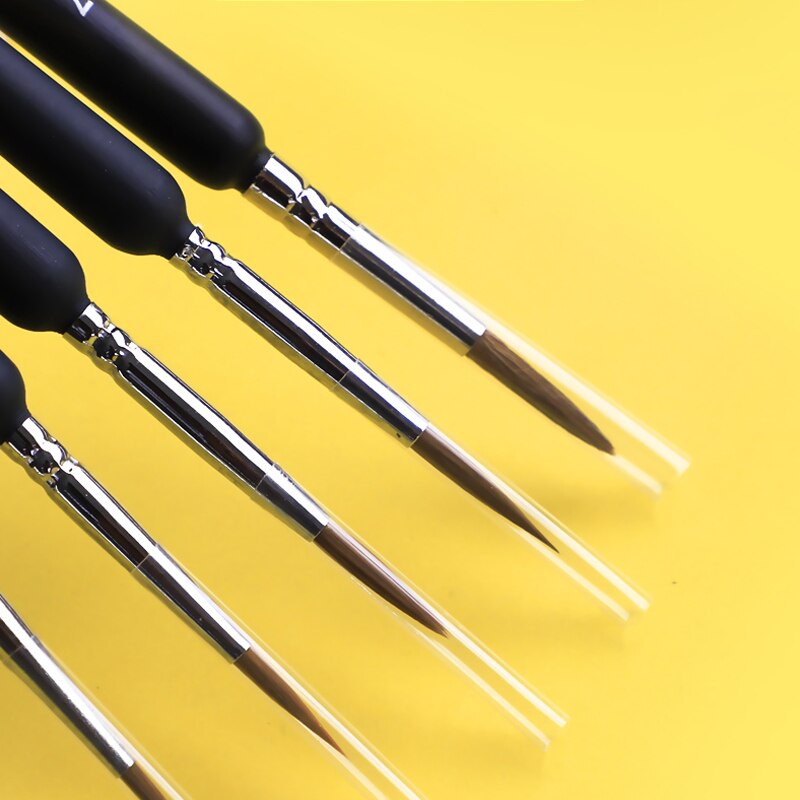10pcs Hook Line Paint Brush Set Different Models Black Watercolor Soft Hair Oil Painting Extra Fine Hand Painted Brush Stroke