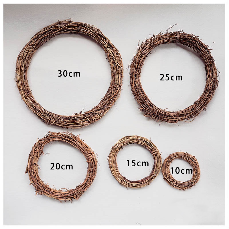 1pc Weihnachten Dekoration 10-30cm Weihnachten Party Hochzeit Kränze Dekoration Girlande Material Rattan Kranz Bauernhaus