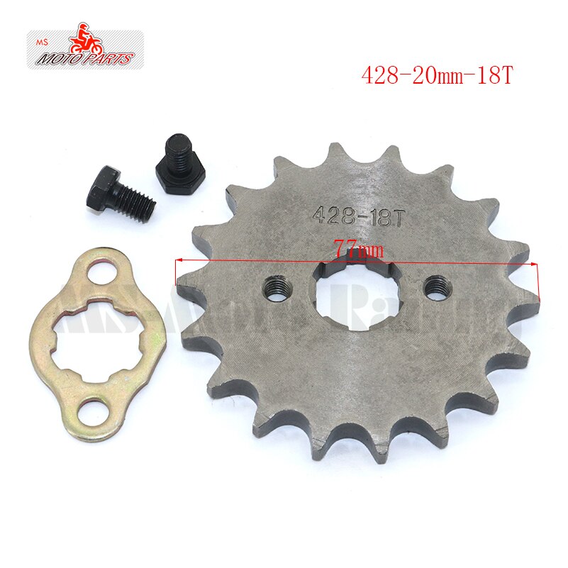 428 10-19 Tooth 20mm ID Front Engine Sprocket for Stomp YCF Upower Dirt Pit Bike ATV Quad Go Kart Moped Buggy Scooter Motorcycle: 18T