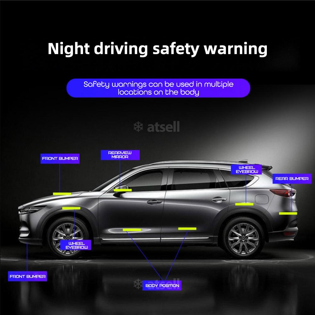 Pegatina reflectante para coche, pegatinas de advertencia con patrón de flechas para motocicleta, parachoques, barra trasera, cinta de seguridad de tráfico nocturno, 12 piezas