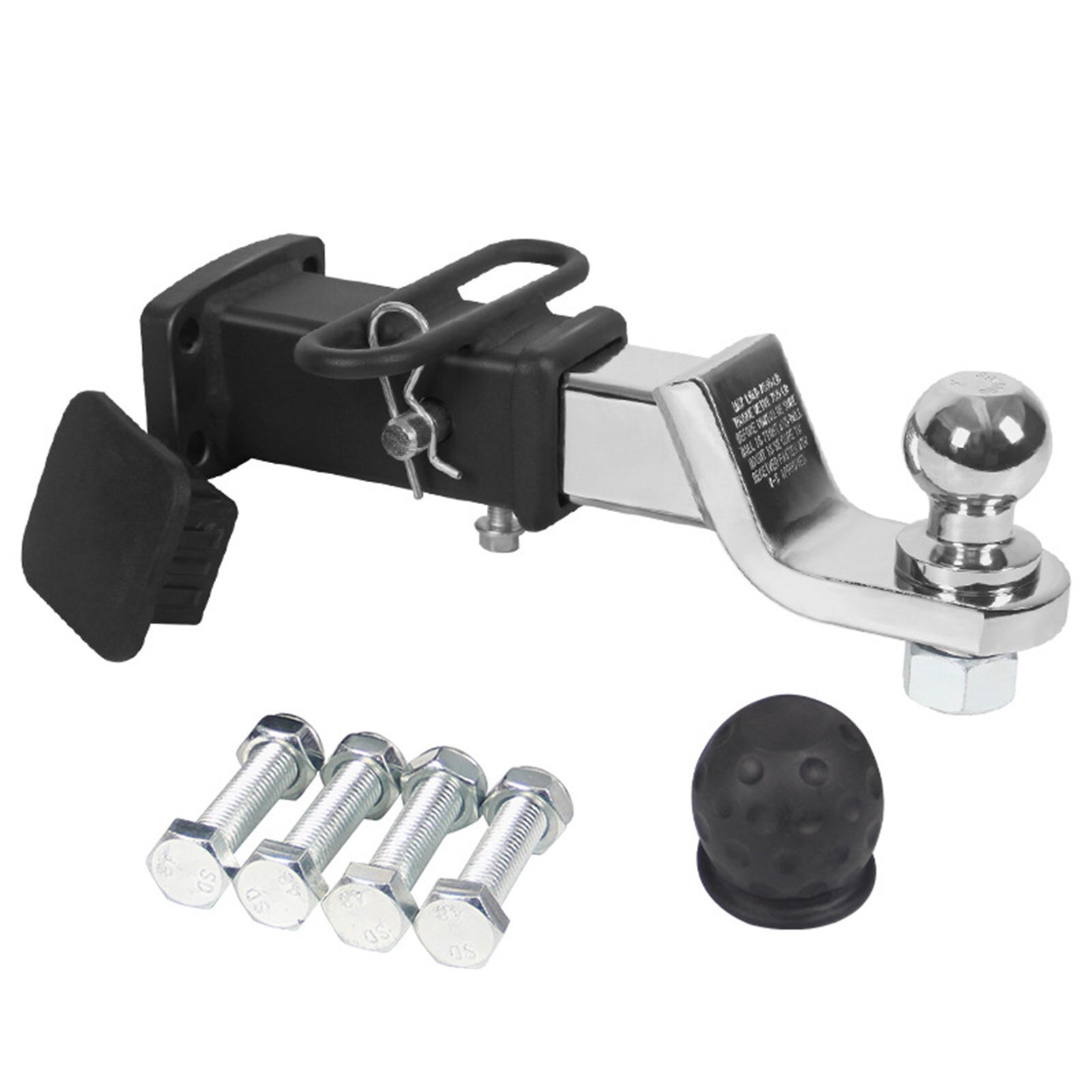 Gancho ajustable para remolque de coche, 2 pulgadas, accesorios modificados, antirrobo, montaje de bola de acero, enganche de guarda: B