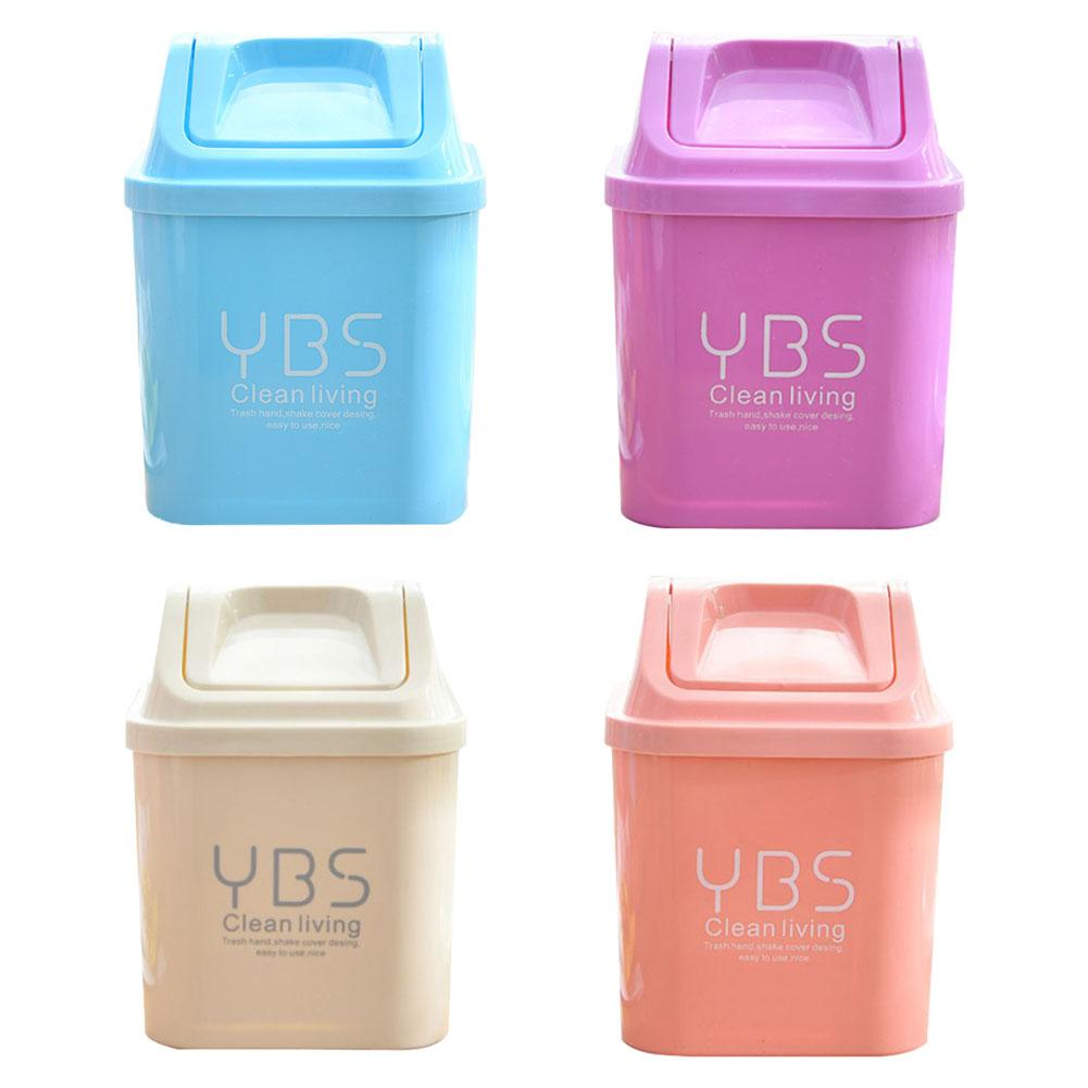 Mini Afvalbakken Desktop Plastic Huisvuilemmer Kantoor Prullenbak Huishoudelijke Opslag Vat Tafel Vuilnisbak Kleine Afvalbak Met Deksel