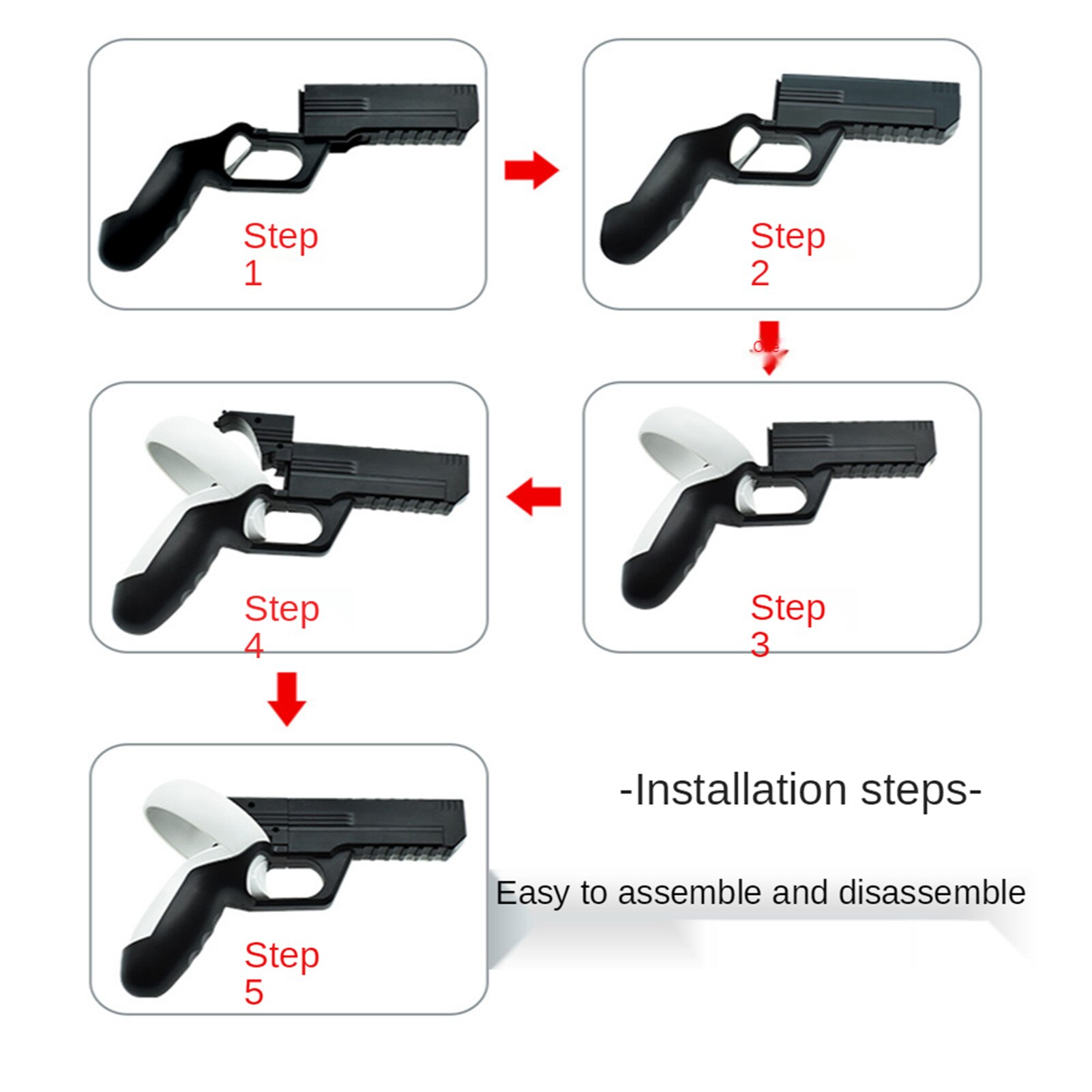 For Oculus Quest 2 VR 1 Set VR Controller Handle Sturdy Shooting Handle Holder Game Accessory