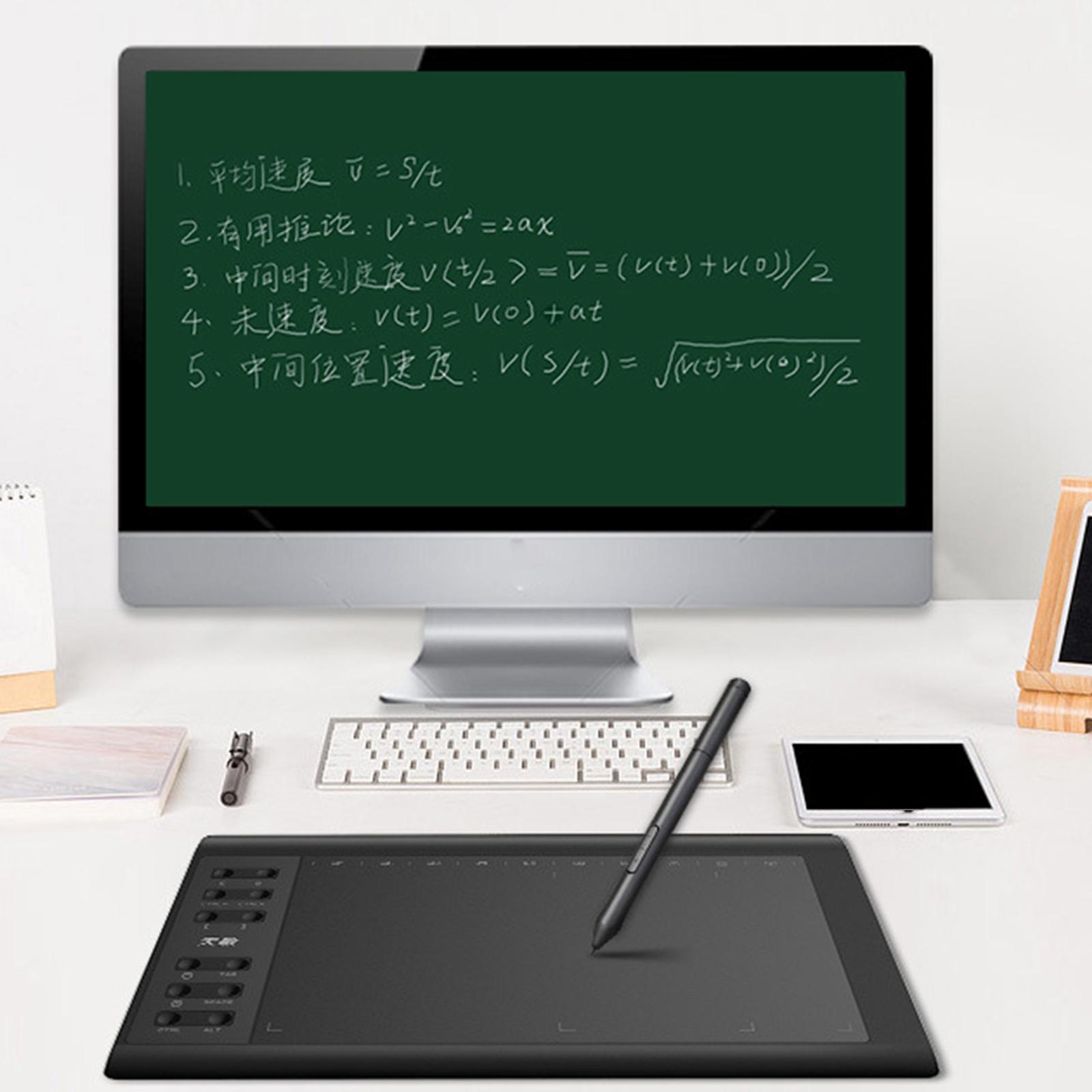 Large Screen 10x6&quot; Digital Drawing Tablet Graphics Tablets 8192-Level Quick Reading USB Hand-Painted Board for Cell Phones Kids