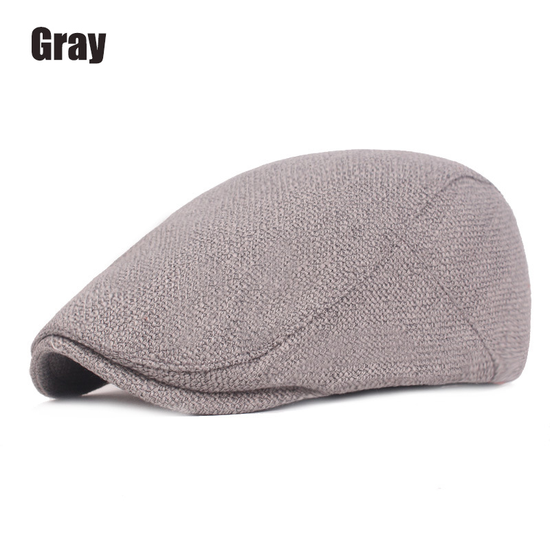 Roxcober Mannen Vrouwen Katoen Linnen Baretten Sombrero Hombre Outdoor Reizen Effen Gatsby Cap Klimop Hoed Driving Flat Cabbie Krantenjongenspet: Gray