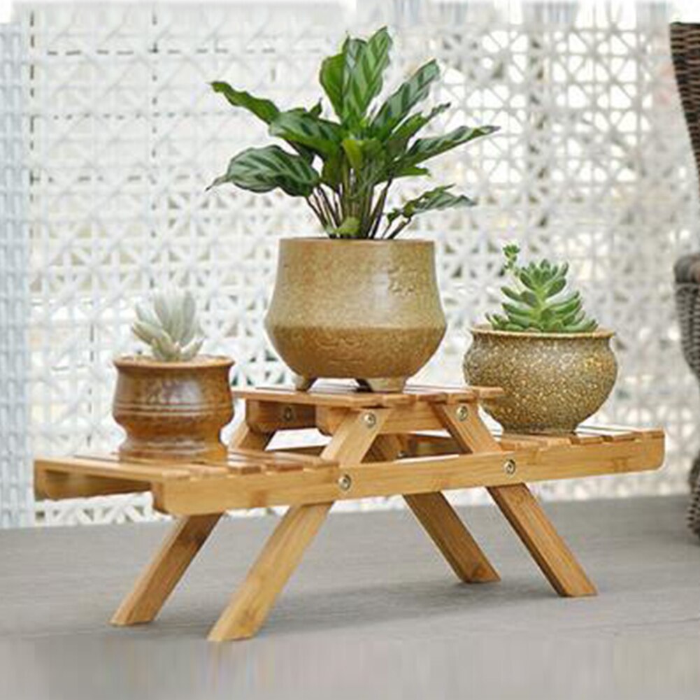 Multilayer Flower Shelf Outdoor Pot Rack Living Room Display Stand Bamboo Garden Home Decor Holder Table Planter Plant Indoor