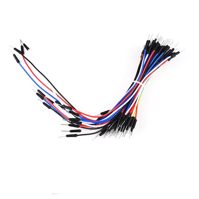 65PCS/LOT Solderless Flexible Breadboard Jumper wires Cables Bread plate line Male to Male Jumper Wirefor Arduino Breadboard