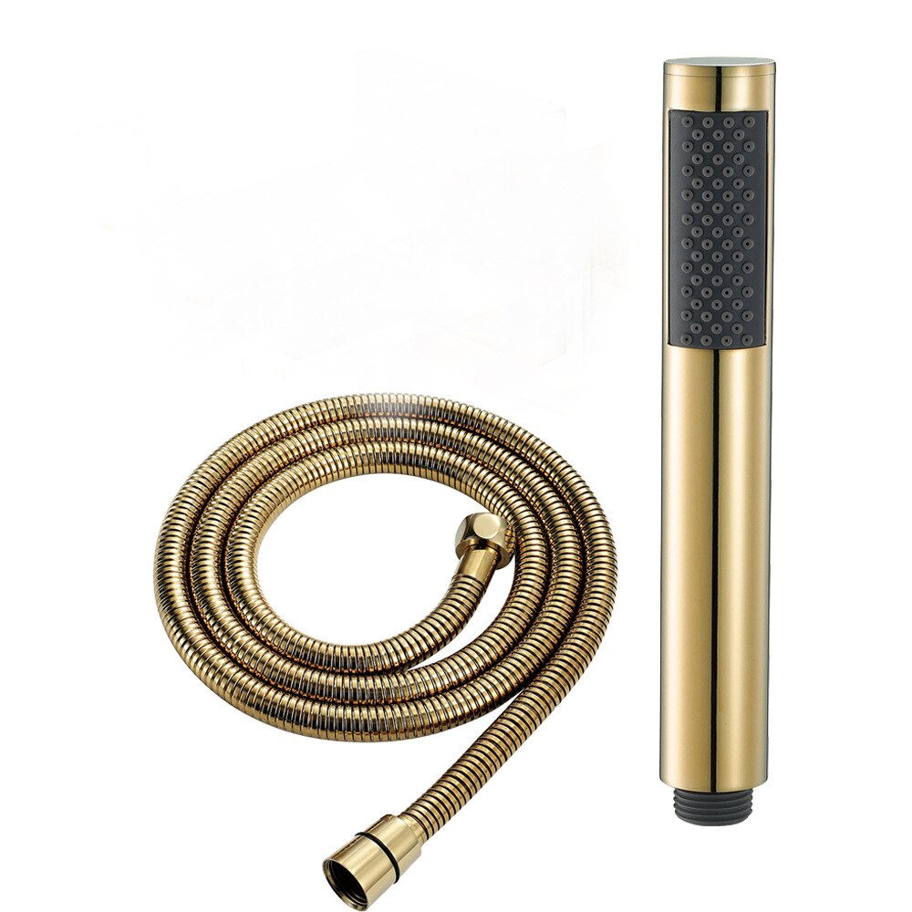 gold Hand Held Shower Head Bathroom gold Surface Brass Gold Finished Handheld Shower heads holder Brass: B