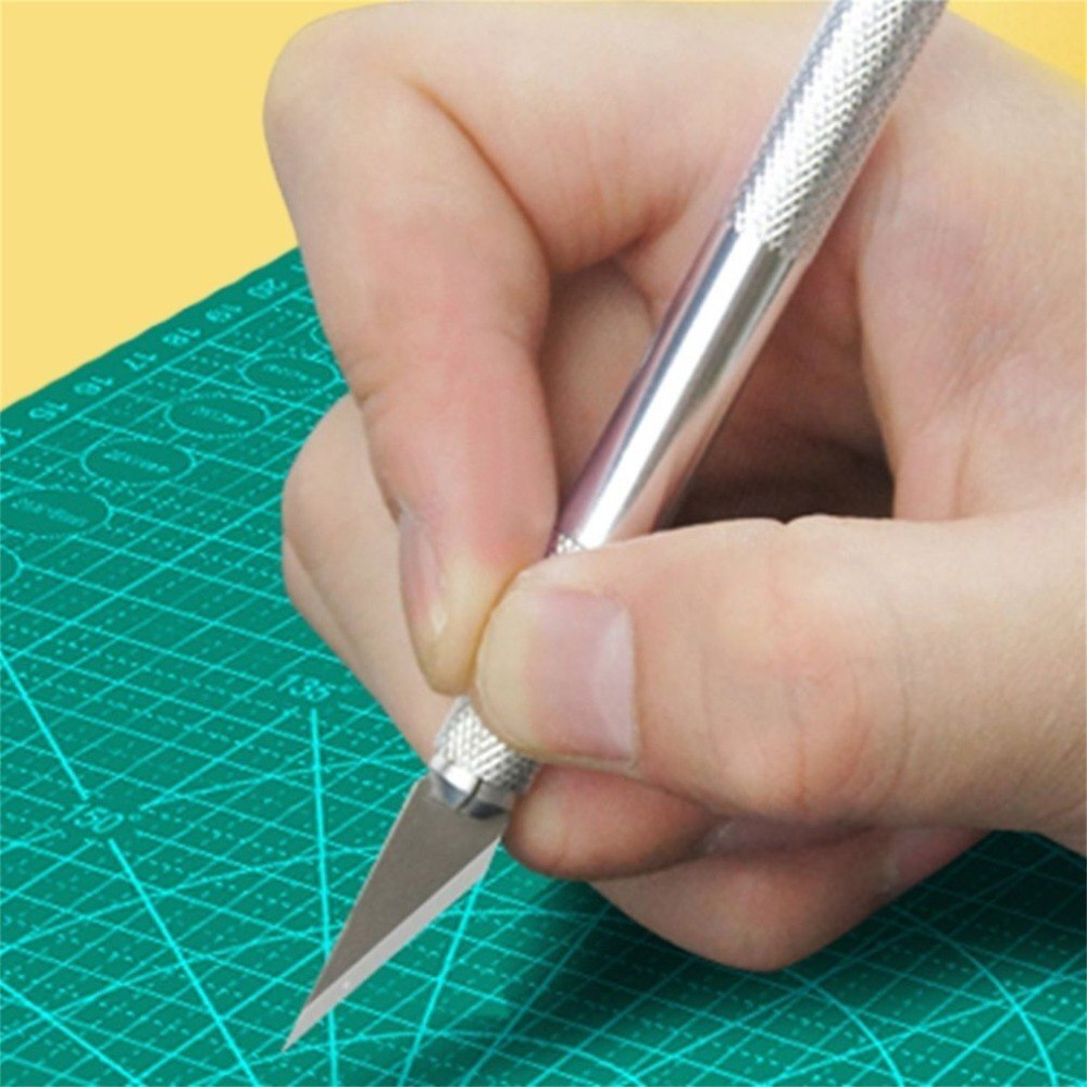 Portable Craft Knife Precision Blade Cutter Non-slip Handle Metal Engraving Tool for Wood Paper Stencil