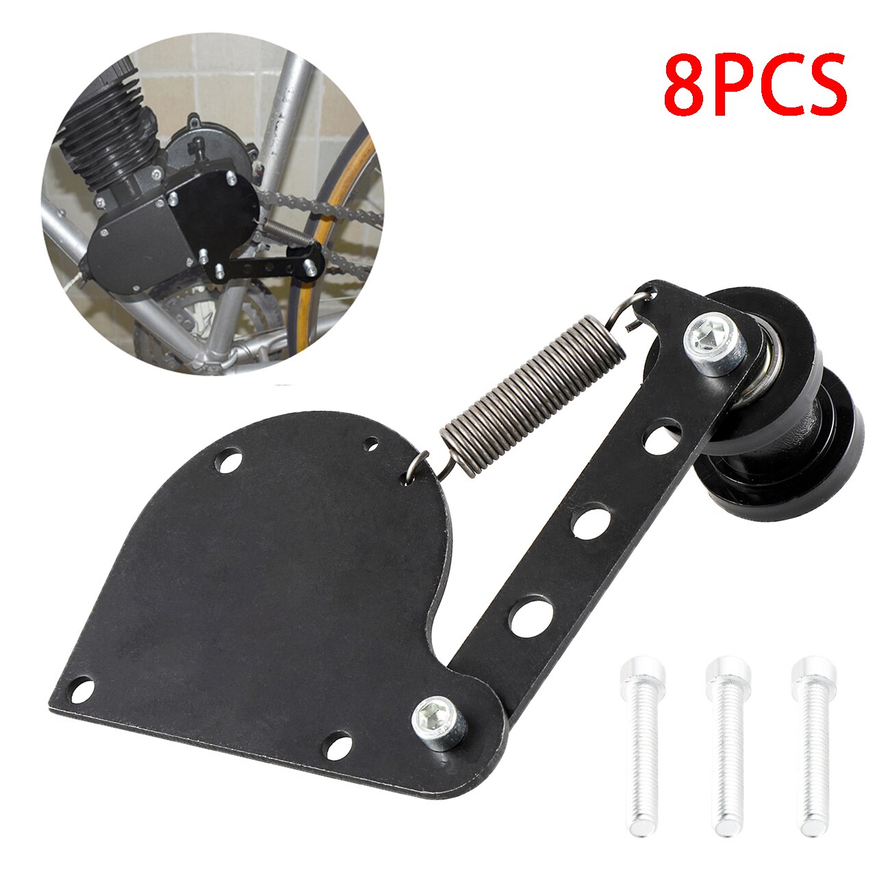 Pouvoir 8x Black Spring loaded chain tensioner 49cc 66cc 80cc Engine Motorized bike