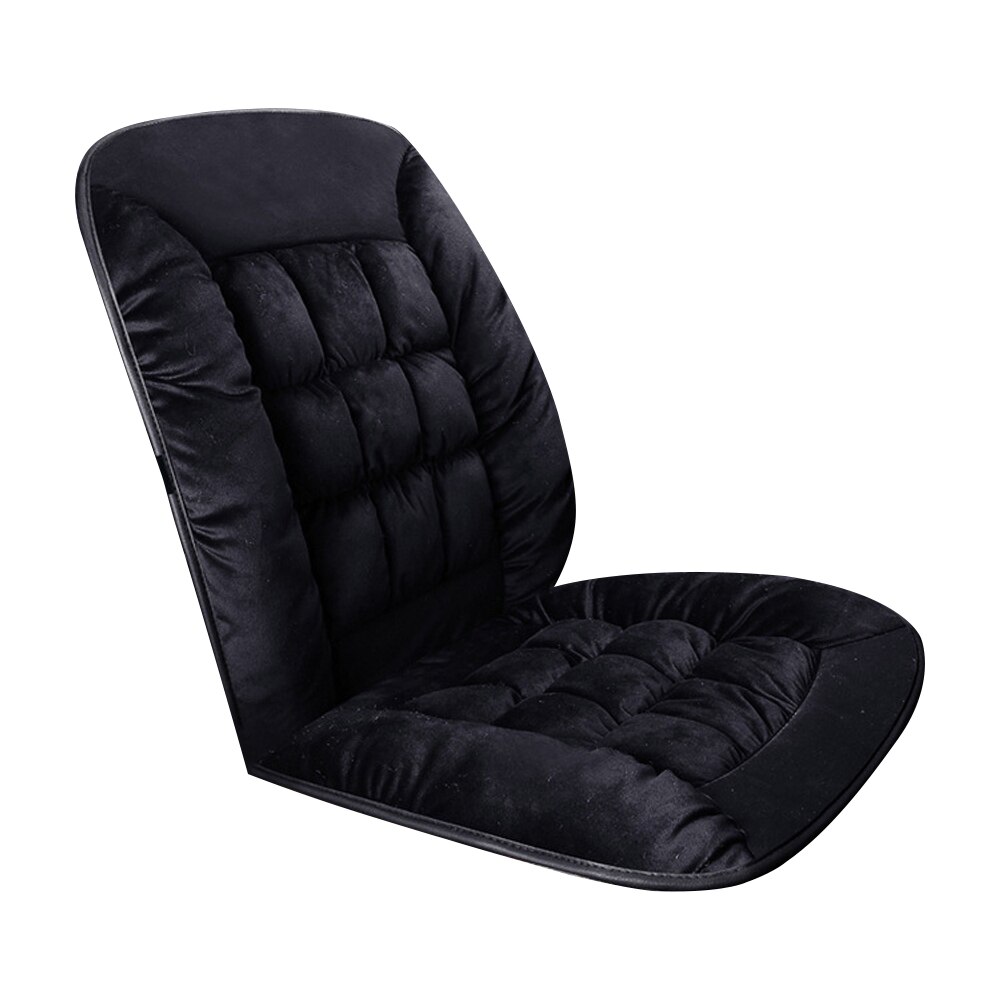 Universal Plush Car Seat Cover Warm Lattice Style Auto Front Back Backrest Seat Cushion Pad Car Winter Interior 4 Seasons 2pcs: Black-1pcs