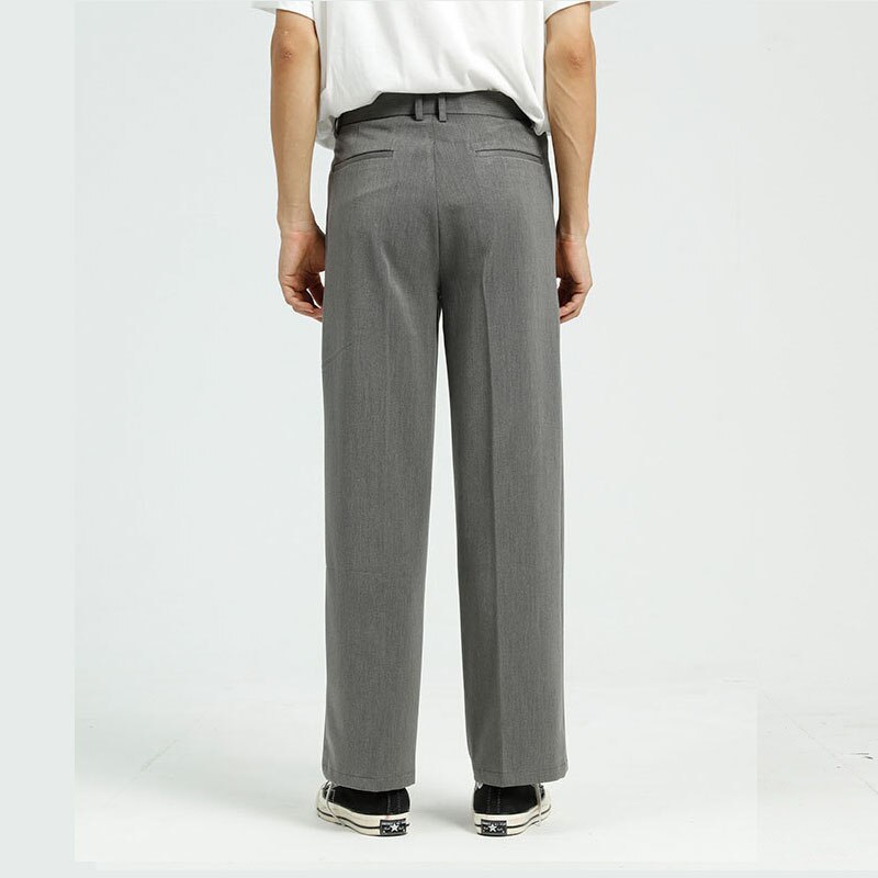 Pantalones de traje recto informales para hombre estilo japonés estilo coreano pantalones de calle holgados Vintage de pantalón de pierna ancha