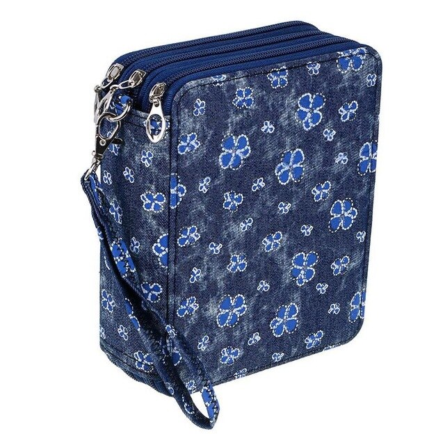 72 Holes Pencil Case School Cute Big Pencilcase for Girl Boy Cartridge Pen Box Large Pencase Storage Bag Kawaii Penal Stationery: Flowers