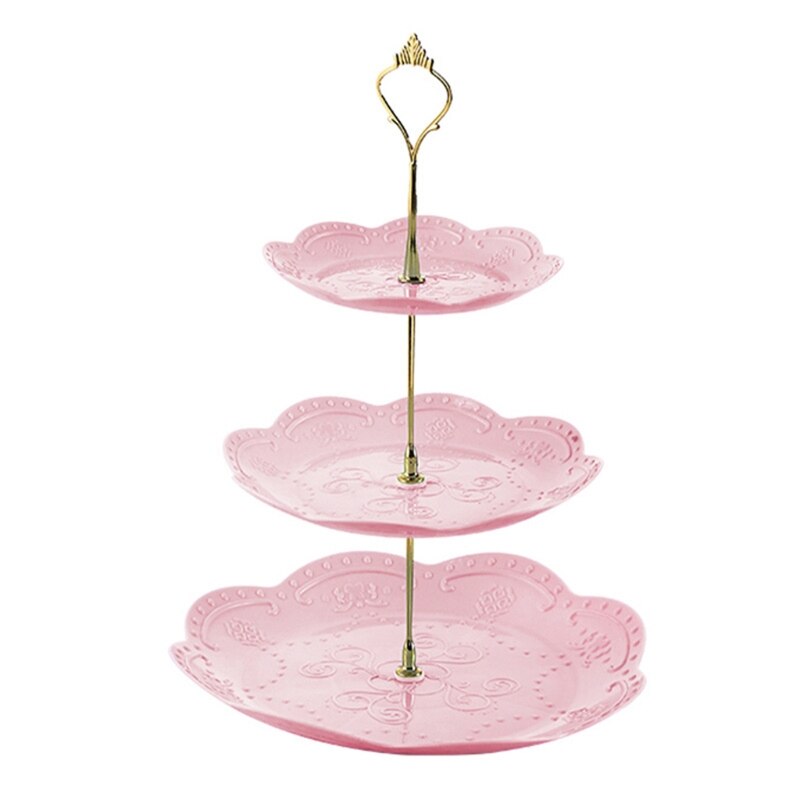Detachable Cake Stand European Style 3 Tier Pastry Cupcake Fruit Plate Serving: 2