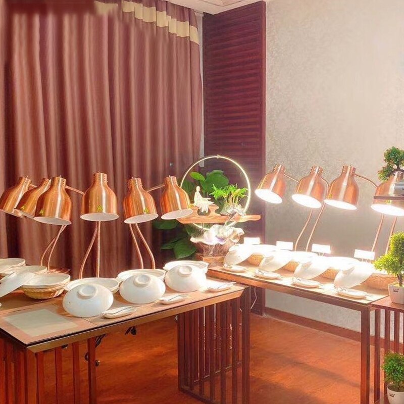 Heating Lamp Single Head Buffet Food Holding Cabinet Heating Barbecue Display Lamp Hanging Single Head 220V OEN PIECE LP