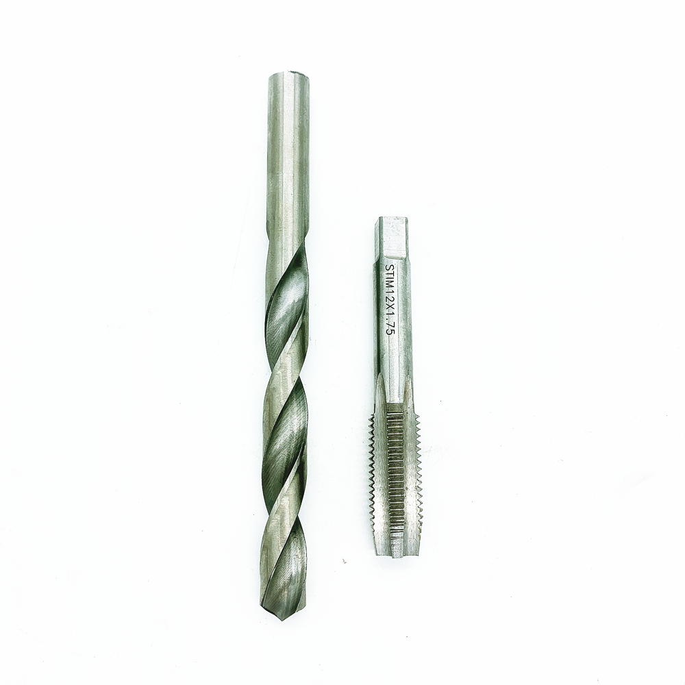 M12X1.75 Thread Repair Tool Kit for Engine Block Restoring Damaged Threads Spanner Wrench Twist Drill Bit Coarse Crowbar Set