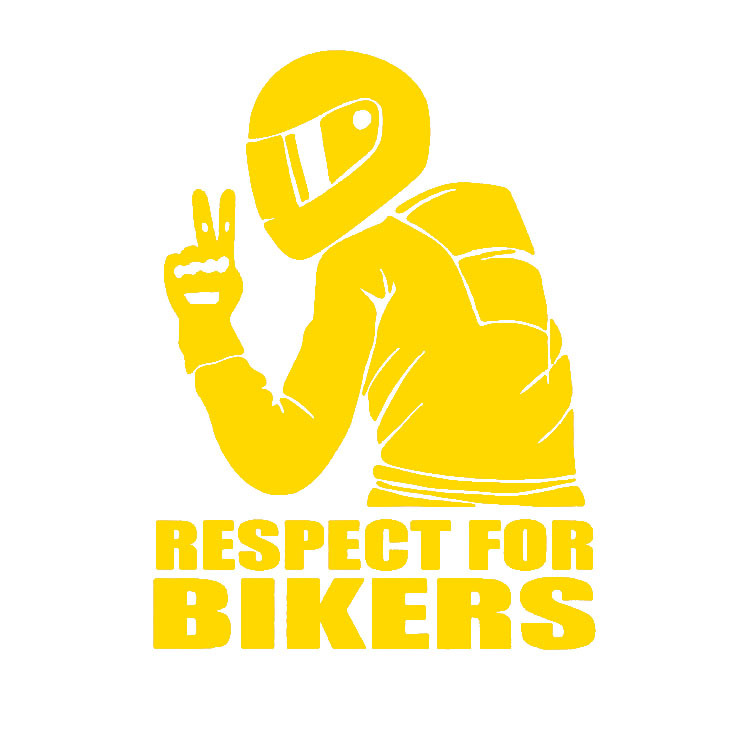 1pc 15x11CM Respekt Radfahrer Aufkleber Für Auf Auto Motorrad Vinyl 3D Aufkleber Motorrad Vinyl 3D Aufkleber und Abziehbilder: dunkel Grau