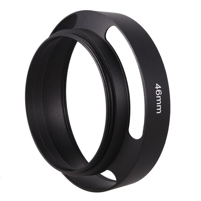 Top sort 46mm metal modlysblænde til 25mm f1.4 35mm f1.6 50mm f1.8 spejlfri
