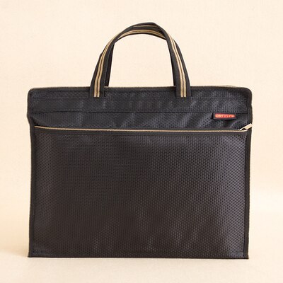 office A4 documents folder bag, file organizer bag with handle: black