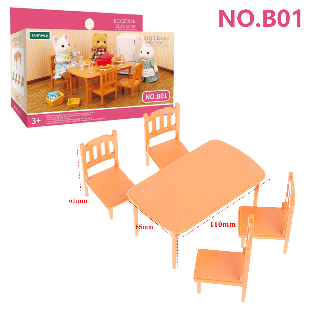 Bosdier Familie Poppenhuis Meubels 1/12 Miniatuur Speelgoed Meisje Poppen Accessoires Slaapkamer Badkamer Poppenhuis Kit Voor Poppen: Rood