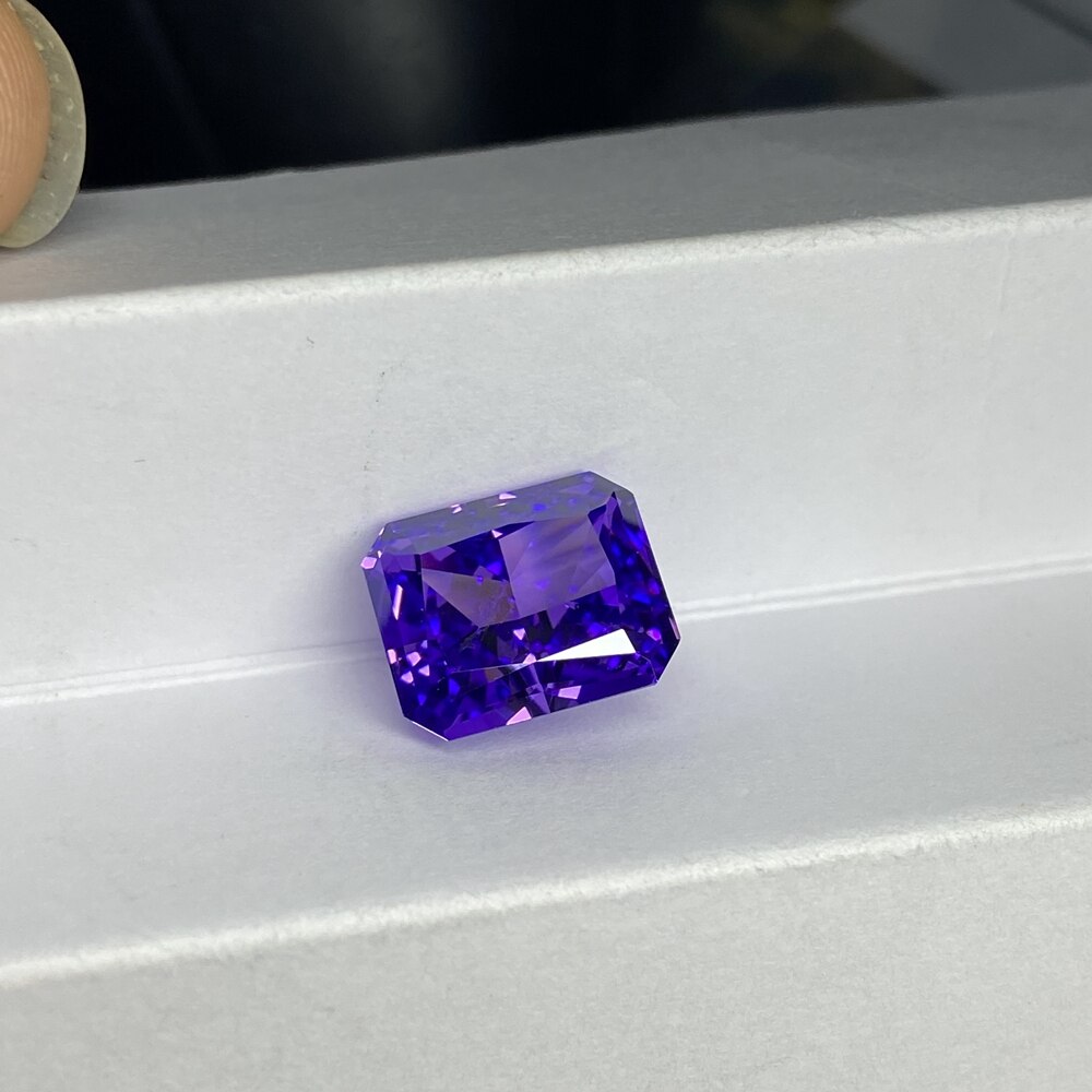 Meisidian 6A 10x12mm strahlend schneiden Violett Zirkonia 12 Karat zerquetscht Eis CZ Diamant