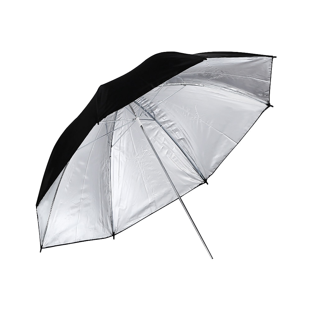 Cy 1 stks 83 cm 33 "foto studio video flash light korrel paraplu reflecterende reflector zwart sliver foto fotografie paraplu