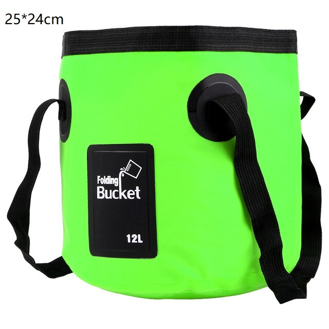 Opvouwbare Emmer Outdoor Reizen Picknick Vissen Emmers Box Wasstraat Waterdichte Water Bag Container Auto Opslag Carrier Emmer: S-Green