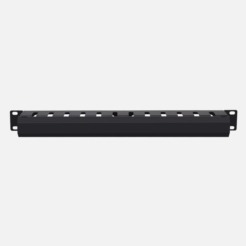 1U Cable Management Horizontal Mount 19 inch Server Rack , 12 Slot Metal Finger Duct Wire Organizer with Cover