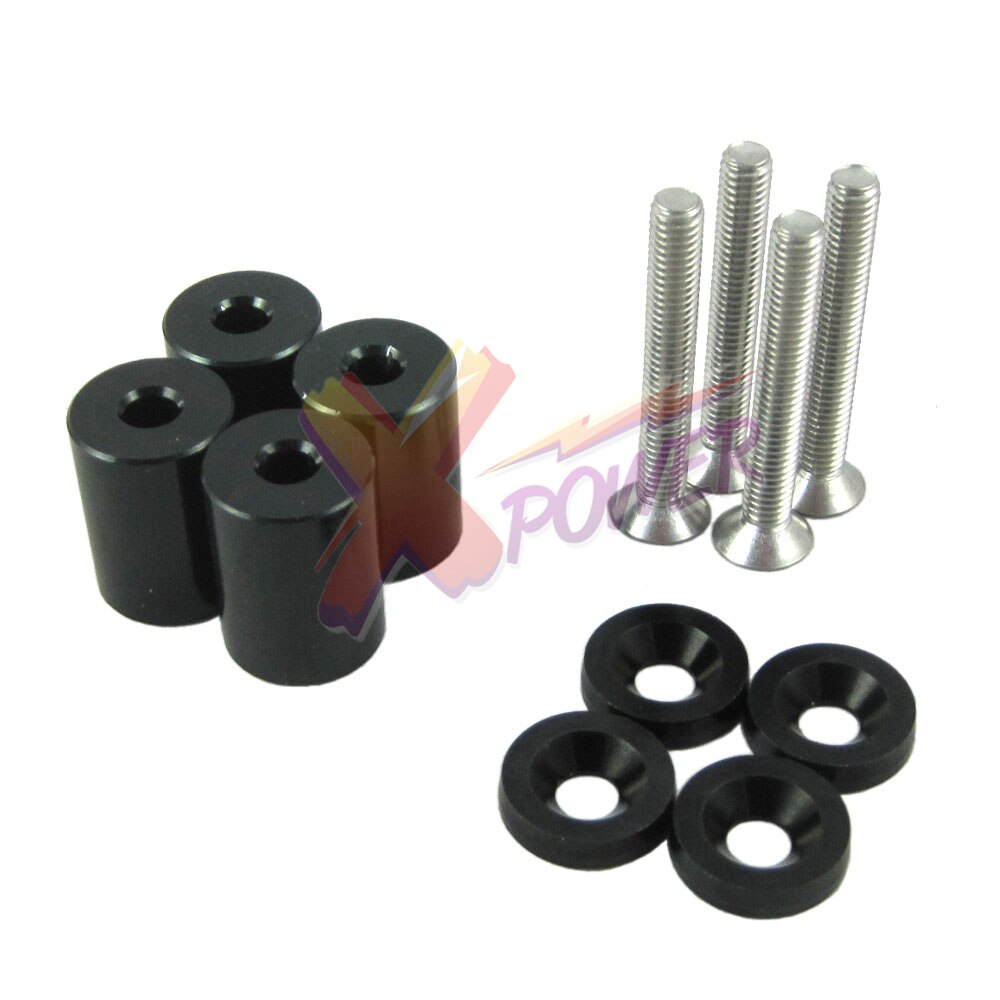 Xpower - 1" HOOD VENT SPACER SPACERS KITS FOR TURBO ENGINE ALL MOTOR SWAP 6MM-purple,red,black,green,blue,orange,silver