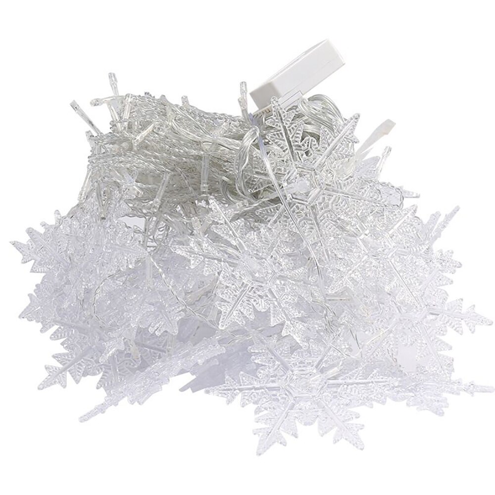 3.5m 96 LED Snowflake Light String Twinkle Garlands Decoration for Christmas Lamp Party Wedding Decorative Fairy Lights