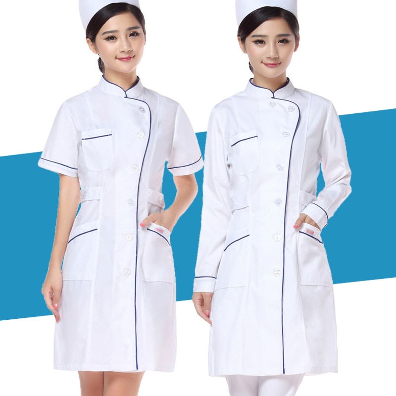 Sjuksköterska uniform kappa sjukhus kvinnlig ren färg laboratorium enkel andas bekväma sjuksköterskekläder
