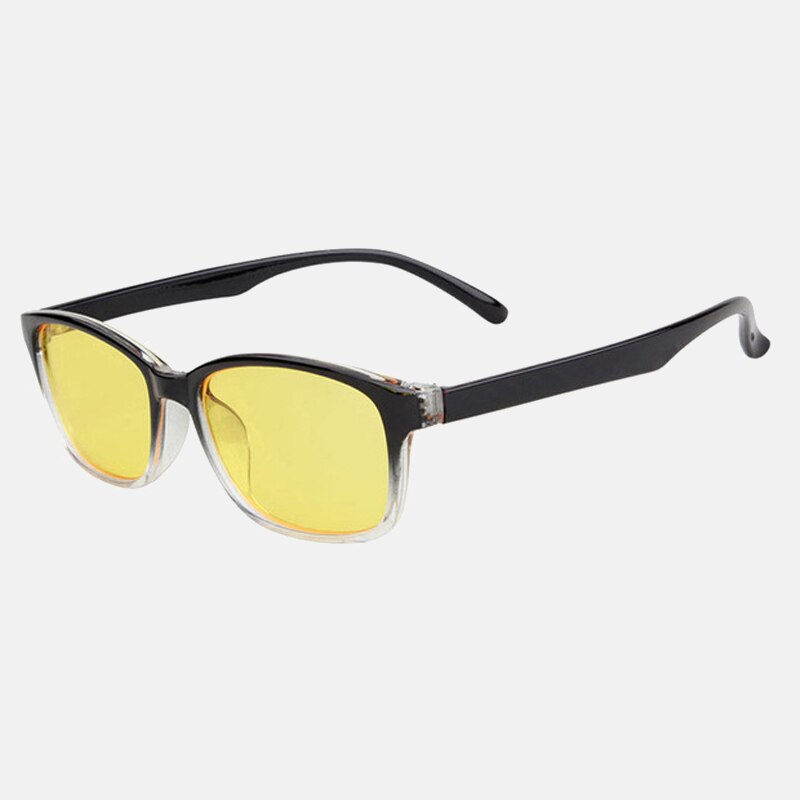 Computer Phone Eyewear Blue Light Blocking Rectangle Glasses Men Women Gaming Protection Radiation Anti Blue Light Glasses: Black clear yellow
