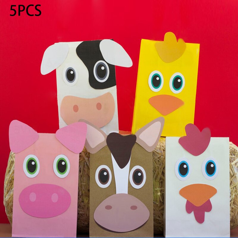 Farm Animals Theme Party Favor Box Green Candy Box Cupcake Box Birthday Event Party Decorations Container Supplies