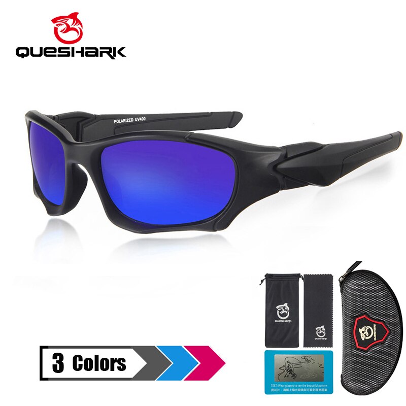 QUESHARK Men Women HD Polarized Sports Fishing Sunglasses UV400 Anti-Glare Hiking Eyewear TR90 Frame Sport Bike Cycling Glasses
