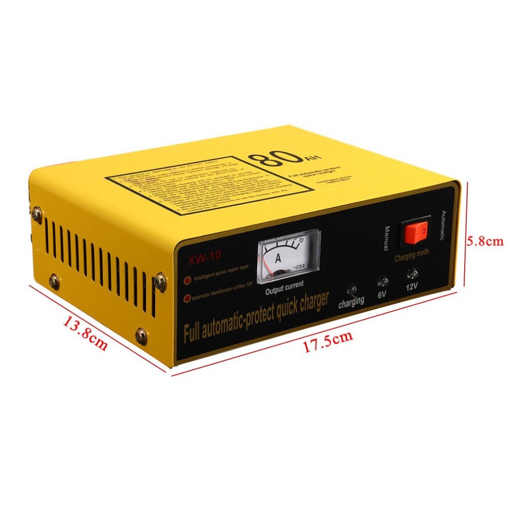 140W Full Automatic-protect Quick Charger 6V/12V 80AH Automatic Intelligent Car Battery Charger Negative Pulse