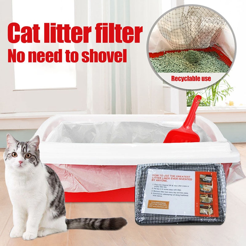 10 stk genanvendelige katte afføring filter net katte sigtning kuldbakke liners elastisk kuld boks liners okt 998