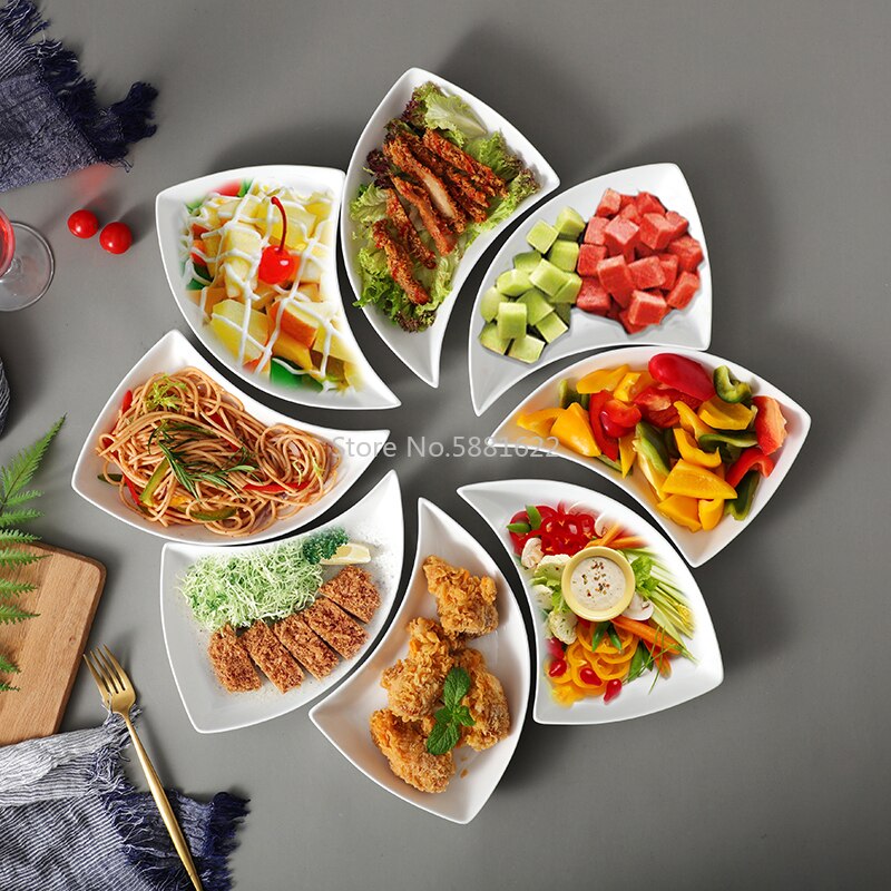 Juego de vajilla de cerámica para el hogar, plato de verduras, oscilante profundo, platos de fruta de Dim Sum, vajilla de cocina y comedor