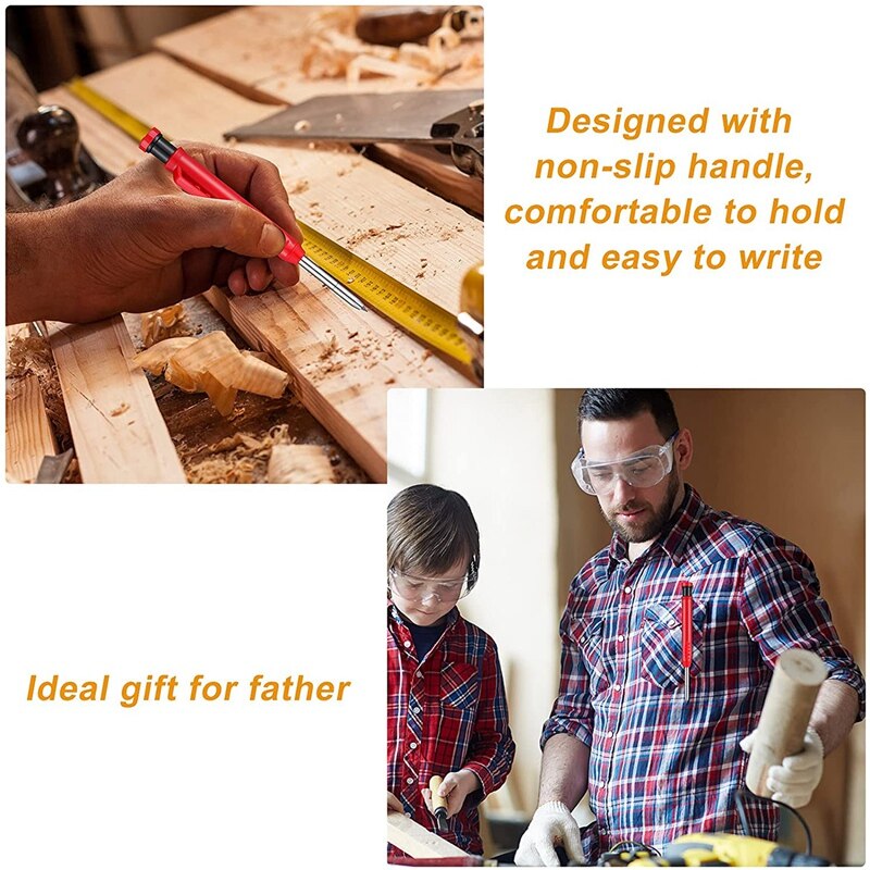 4 Pieces Solid Carpenter Pencil Construction Carpenter Marker for Wood Marker Drawing Scriber Woodworking Architect