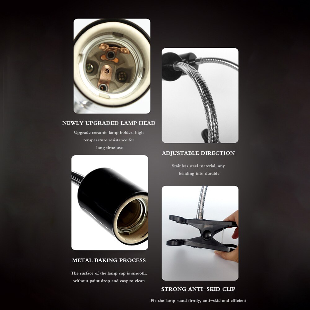 impostato di lampade per rettili lampada UVA + UVB portalampada a clip portalampada tartaruga tartaruga lampada crogiolarsi kit luce di calore rettile habitat illuminazione