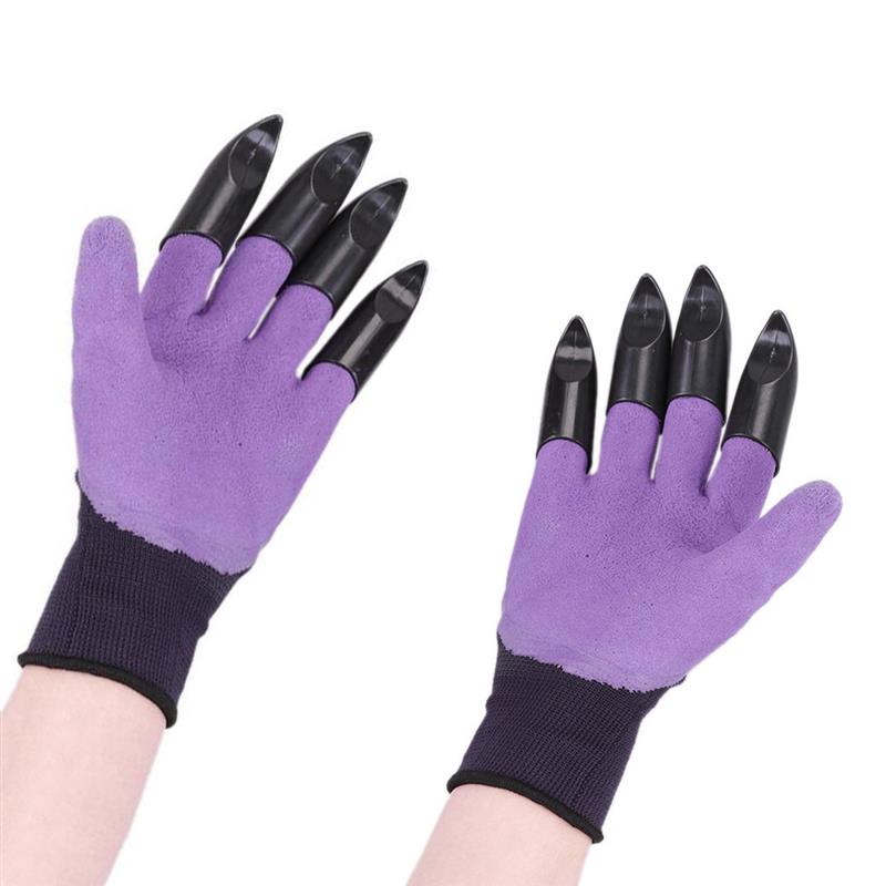 Guantes de jardín con garras, manoplas de goma de plástico ABS para jardinería, excavación, plantación, producto duradero para el hogar, 1 par