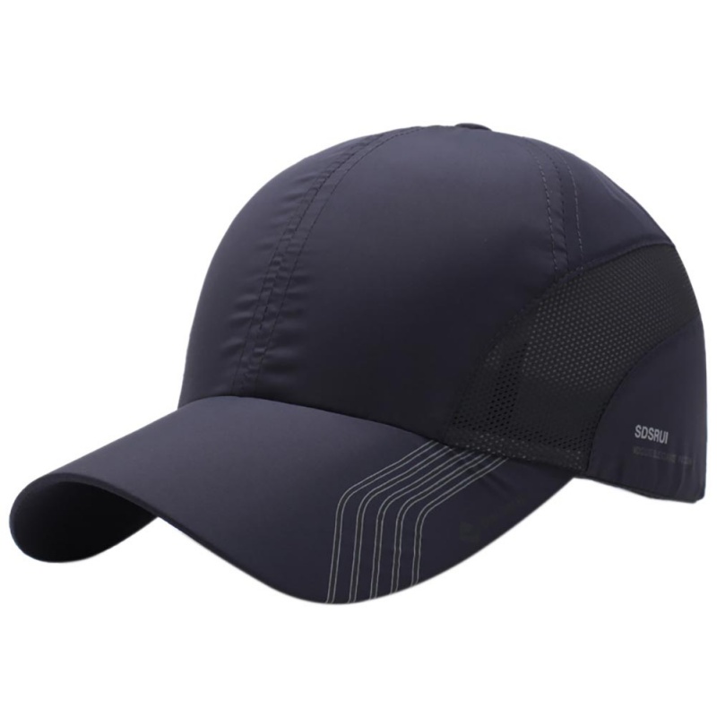 Summer Men Fishing Cap Quick Dry Mesh Men Outdoor Sport Camping Fishing Caps Bones Sport Climbing Pure Colors Black Grey: Sky blue