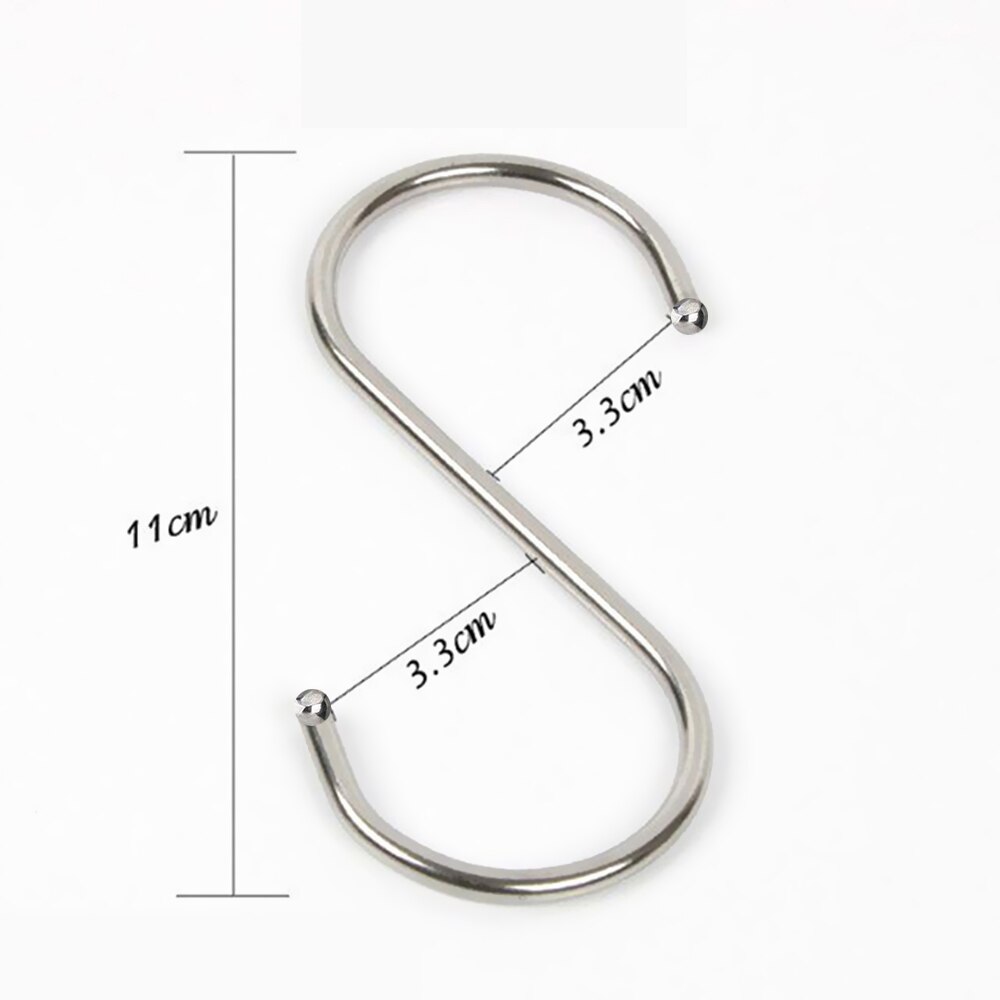 5 uds en forma de S ganchos de acero inoxidable de alambre de hierro de cierre por herramienta colgadores de utensilios perchero para la puerta de cocina de la casa: L