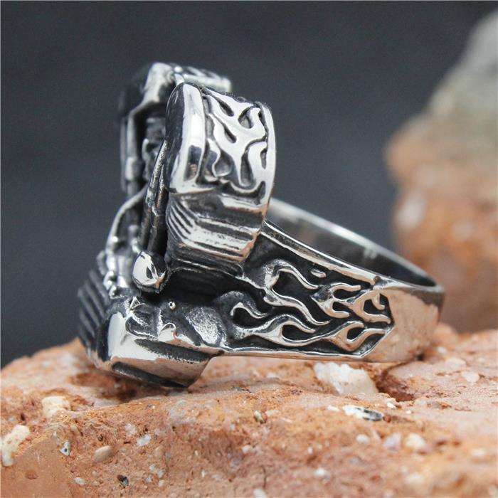 Anillo de acero inoxidable 316L para motor de motociclista, para hombre, para , talla 7 a 15