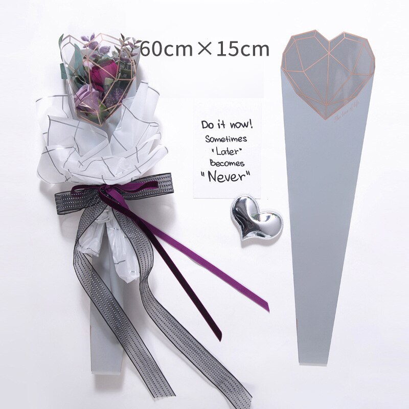 20 st diamantform enkel blompåse bukett omslagspapper plastpåse ros blomma förpackningsmaterial bröllopsinredning
