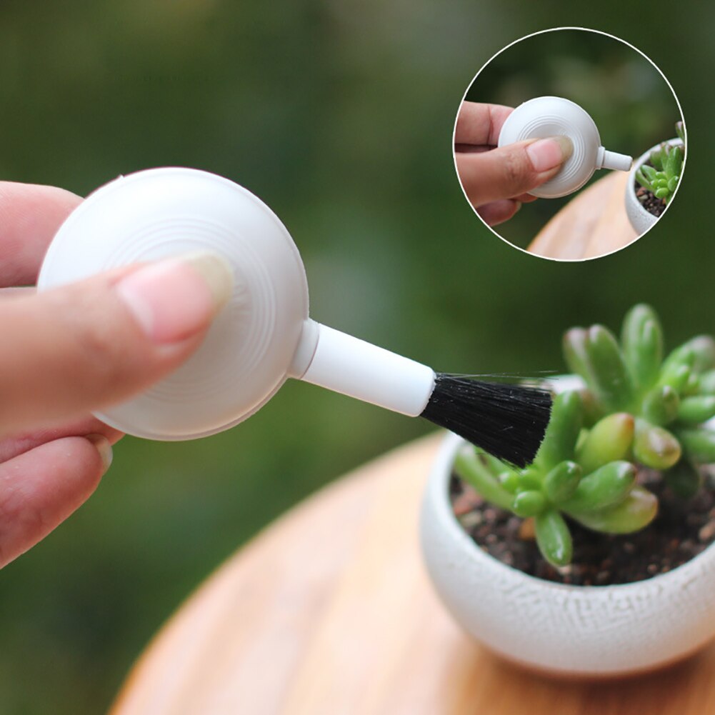 2 In 1 Succulent Cleaning Plastic&Fiber Air Blower Brush Beads Dust Cleaner For Camera Telescope Sensor 8.5x4.5cm