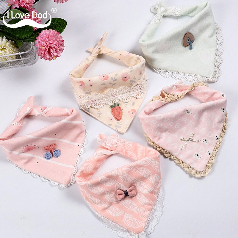 Babero de algodón suave para bebé, Bandana de encaje de princesa, babero triangular para bebé, eructo para niño pequeño, toallas de Saliva, artículos de alimentación para bebé